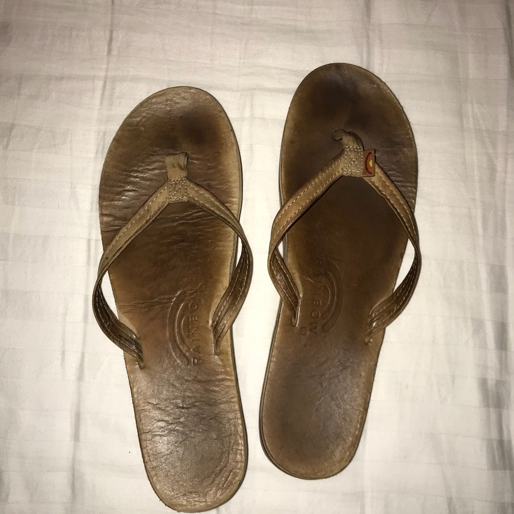 Rainbow flip flops